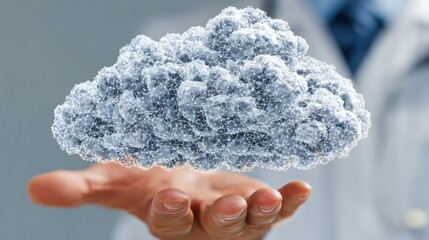 doctor using a tablet to manage electronic health records (EHR) and electronic medical records (EMR) with cloud storage. digital healthcare technology, cloud computing, and medical record management.
