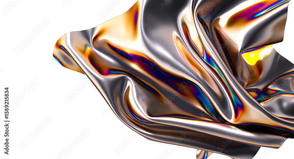 Aufkleber shimmering iridescent fabric drapes creating a captivating abstract design