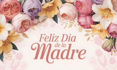 Mother's Day Floral Frame with Soft Colors