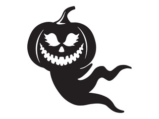 Ghost Face Pumpkin Line Art