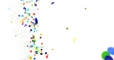 Sunburst and colorful confetti background frame illustration