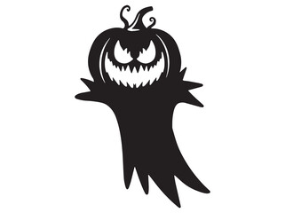 Hand Drawn Halloween Ghost Pumpkin Outline