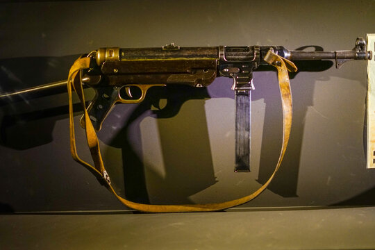 MP40 Submachine Gun Displayed in a Museum