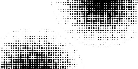Halftone gradient. Dotted gradient, smooth dots spraying and halftones dot background seamless horizontal geometric pattern vector template set. modern vector ilustration