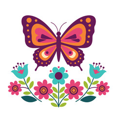 A vibrant butterfly illustration for decor, cards, notebooks, calendars, textiles and nature themed events, perfect for livening up any space