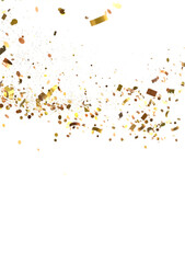 Celestial Celebration: Radiant 3D Illustration of Celestial gold Confetti