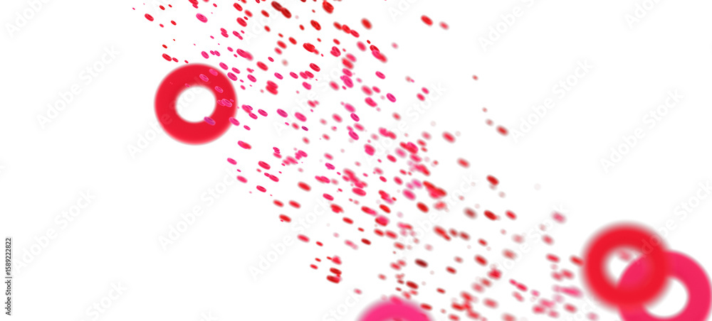 Poster high-resolution stock photo of abstract red rings and dots on a white background. perfect for design