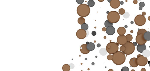 Multicolor confetti abstract background with a lot of falling pieces, isolated on a white background. Festive decorative tinsel element for design