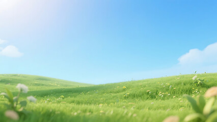 Fototapeta premium green grass and blue sky