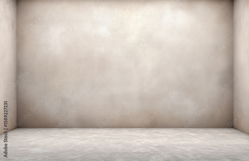Poster abstract beige wall texture with realistic aged concrete surface and minimal floor, 3d rendered empt