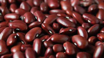 Shallow red beans macro, flatlay.