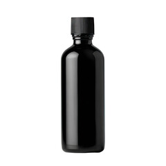 Dark, polished glass bottle with a dark cap