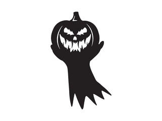 Halloween Ghost Pumpkin Black and White