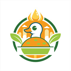 Duck Farm Logo Vector Design Concept