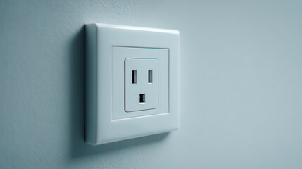 A single electrical socket on a plain wall, highlighting modern utility, minimalism, and functionality, ideal for technology, home, and interior design projects.