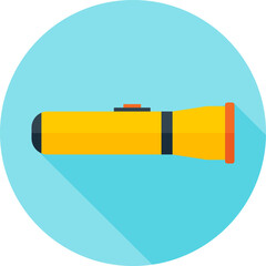 Flashlight, hand torch, vintage flashlight icon. Background image. postcard, web banner, vector illustration.