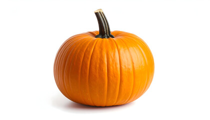 Ripe Orange Pumpkin on White Background