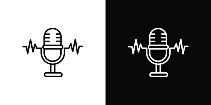 Voice recognition icon website stock illustration. stroke symbols