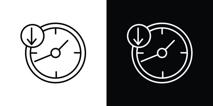 Uptime and downtime icon website stock illustration. stroke symbols