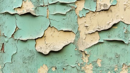 Obraz premium Detailed Macro Texture of Peeling Weathered Plaster Surface