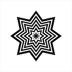 Geometric Star Design in Optical Art Style