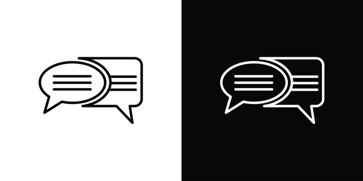 Text chat icon website stock illustration. stroke symbols