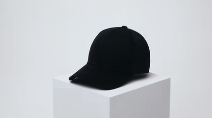 Black Hat On Minimalist White Display