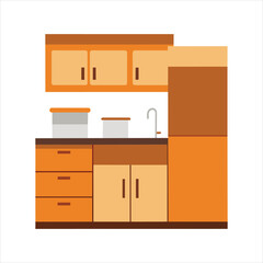 Fototapeta premium Home Kitchen Furniture and Interior Vector Icon