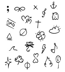 cute line tattoo elements
