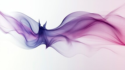 Fototapeta premium Abstract purple and blue smoke wave design on white background.