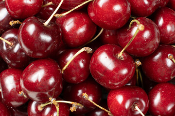 Macro Texture of Unwashed Sweet Cherry with Dust Particles.