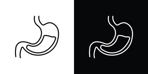 Obraz premium Stomach with Liquids icon website stock illustration. stroke symbols