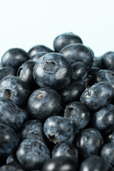 Fresh blueberries on a white background macro isolate