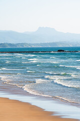 Basque Coast beach in Biarritz, summer Holiday. Basque Country of France.