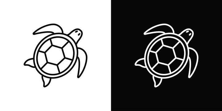 Sea turtle icon website stock illustration. stroke symbols