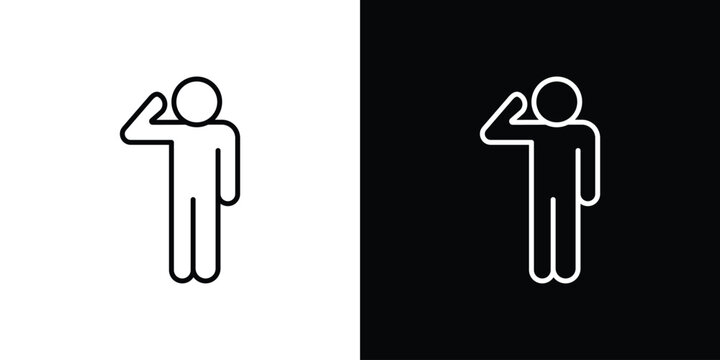 Salute icon website stock illustration. stroke symbols