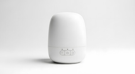 White Aroma Diffuser With Soft LED Light On White Background
