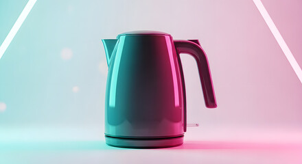 Electric Metallic Kettle With Gradient Color Lighting
