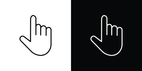 Obraz premium Pointing hand icon website stock illustration. stroke symbols