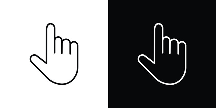 Pointing hand icon website stock illustration. stroke symbols