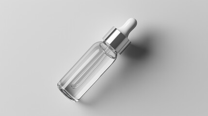 transparent bottle with care product, anti-wrinkle serum
