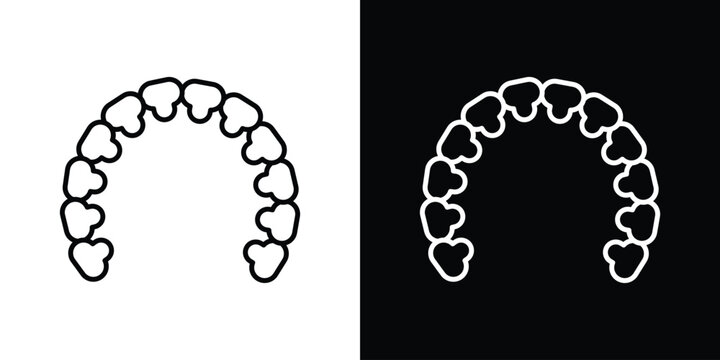 Lingual braces icon website stock illustration. stroke symbols