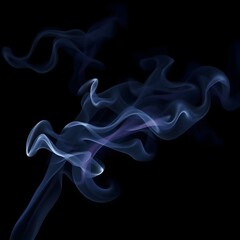 Fototapeta premium Abstract Blue Smoke Trails on Black Background