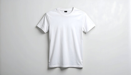 White Cotton T-Shirt on White Background