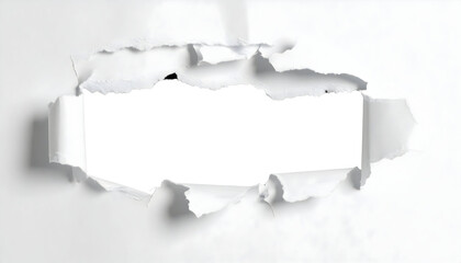 White Torn Paper with Rectangular Hole