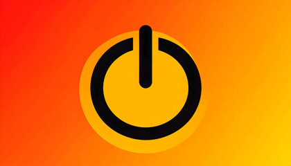 Power Button Icon on Orange Gradient Background