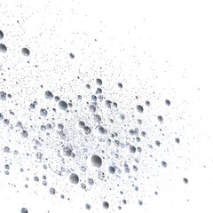 Silver bubbles on white background.  Perfect for cosmetics, science, or technology.