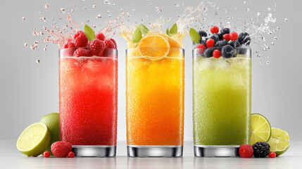 Three Tall Glasses of Cooling Summer Cocktails