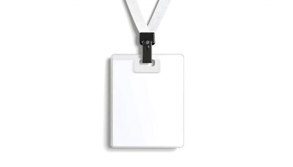Blank White ID Card with Lanyard