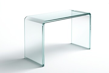 Clear glass console table, modern design